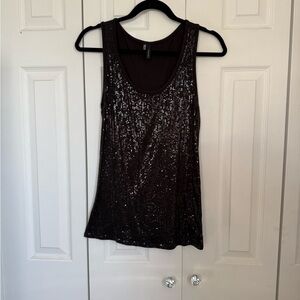 Maurices Black Sequin Tank Top